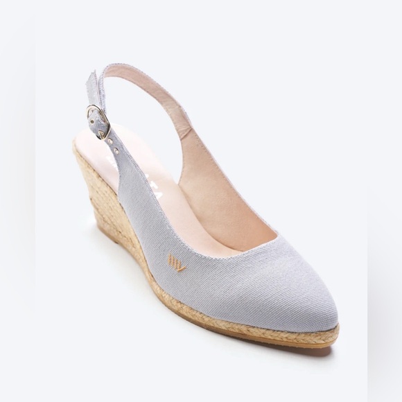 Viscata Palomera Canvas Espadrille Wedge Ash Gray Size 8 (EU 39) - Picture 1 of 12